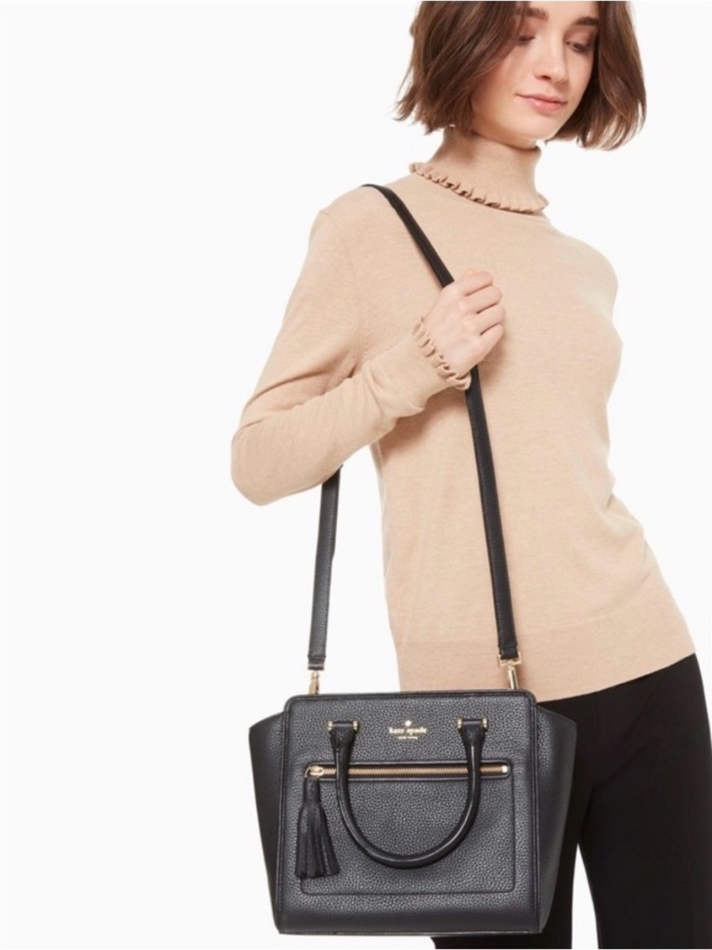 Kate Spade Chester Street Allyn satchel in black pebbled leather